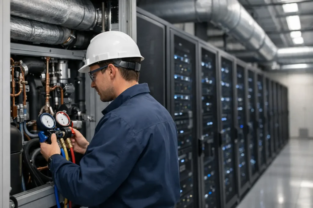 Instalação HVAC para data center sem risco